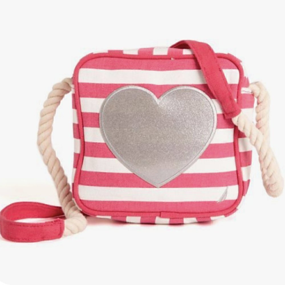 Nautica Heart Pink Striped Cotton Bag
